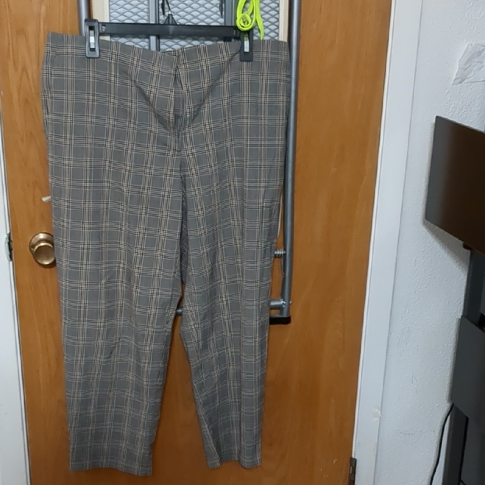Womens Plaid Pants - Brown